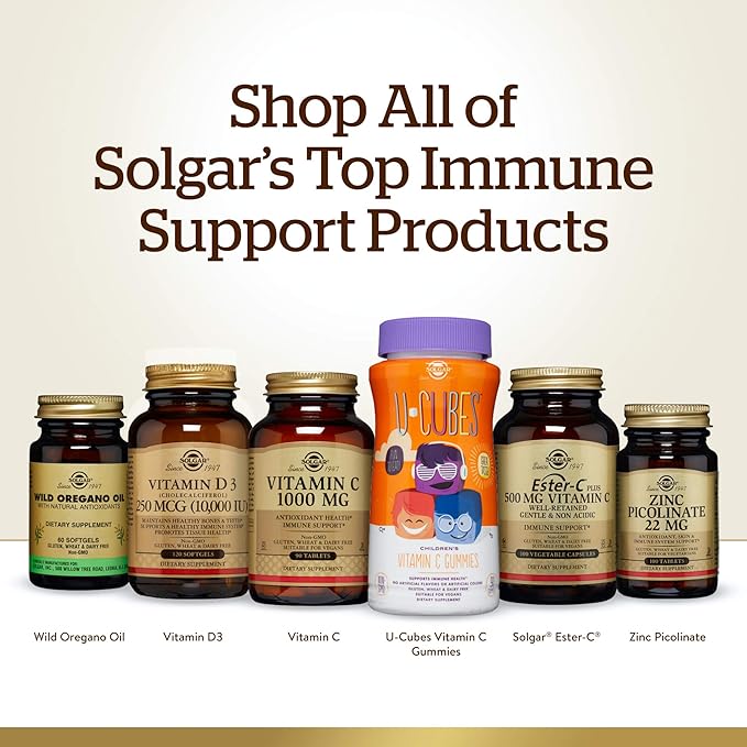 Solgar Ester-C Plus 1000 mg Vitamin C (Ascorbate Complex) - 180 Tablets - Gentle & Non Acidic - Supports Upper Respiratory Health - Non-GMO, Gluten-Free - 180 Servings