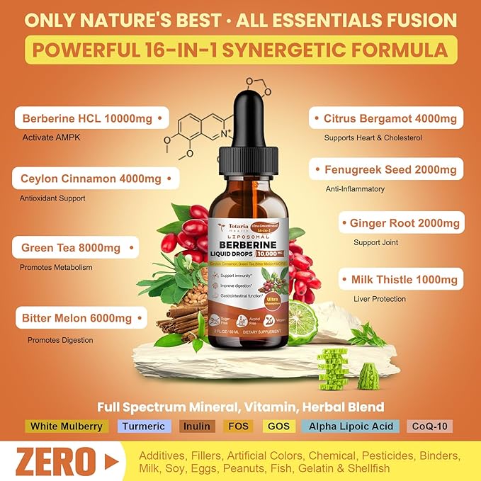 Liposomal Liquid Vitamin D3 K2 + Liposomal Berberine Drops