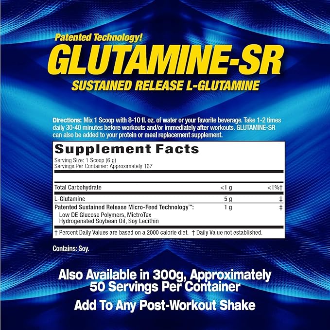 MHP Glutamine SR, Immune Health, Muscle Recovery, Support Muscle Mass, Speed Recovery, 160 Servings, 2.2 Pound (Pack of 1)