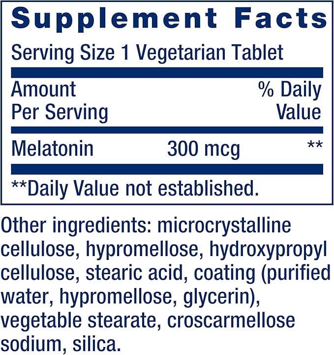 Life Extension Melatonin 6 Hour Timed Release, 300 mcg, Extended-Release Formula for Gentle Sleep Support, Healthy circadian Rhythms, Cellular Defense, Gluten-Free, Non-GMO, Vegetarian, 100 Tablets