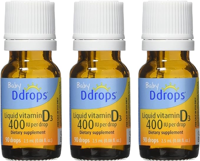 Ddrops Baby 400 Iu Vitamin D3 Drops, 90 Count (Pack of 3)