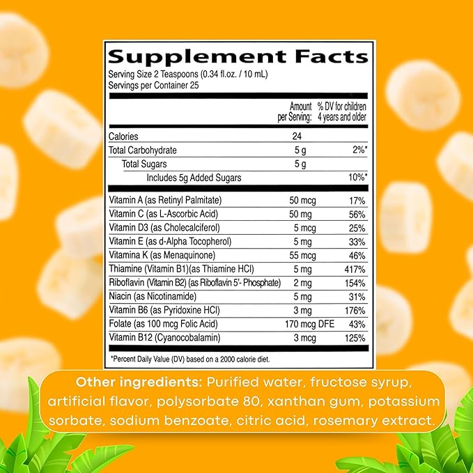 Neurobion Kids B Complex Liquid - Powerful Healthy Multivitamin for Children - 8.5 fl oz