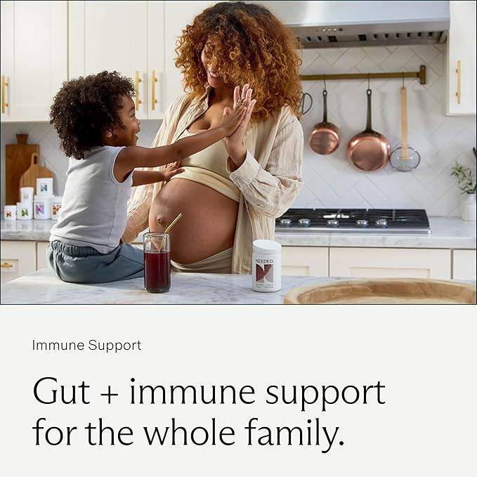 Needed. Immune Support Immunity Powder - for The Whole Family - Pregnancy Safe Immunity Supplement - Zinc with Elderberry - Easy-to-Take