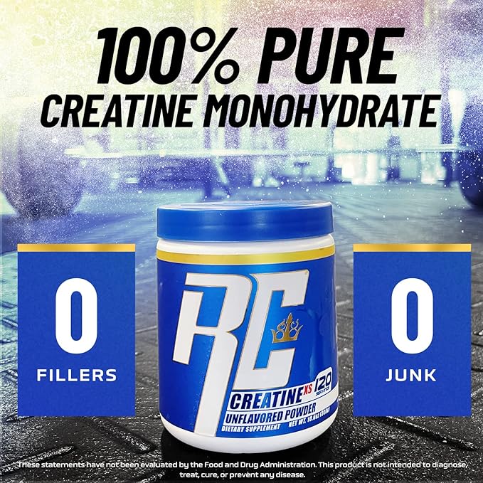 Ronnie Coleman Signature Series Creatine-XS, Creatine Monohydrate Powder, Post Workout Recovery for Muscle Building and Strength, Energy Support, Mass Gainer, Unflavored, 120 Servings