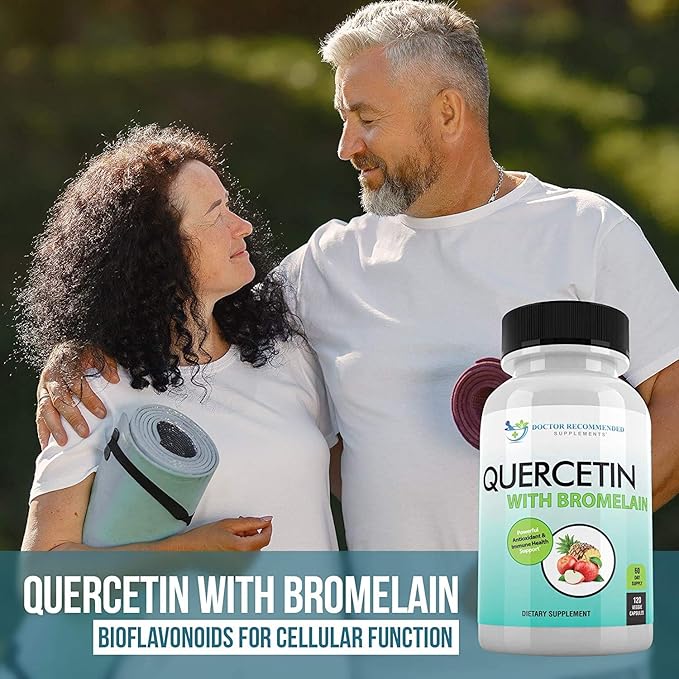 DOCTOR RECOMMENDED SUPPLEMENTS Quercetin 800mg w/Bromelain 165mg Per Serving- 120 Veggie Capsules-Full 60 Day Supply, Vitamin Supplement, Bioflavonoids, Gluten Free, Non-GMO (Pack of 3)
