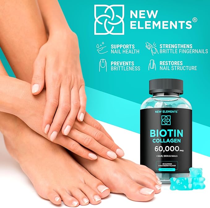 Biotin & Collagen Peptides Gummies - 50,000mcg Collagen + 10,000mcg Biotin | Hair, Skin & Nails Support for Men & Women | Hair Growth, Glowing Skin & Strong Nails | Non-GMO, Chewable, Great-Tasting