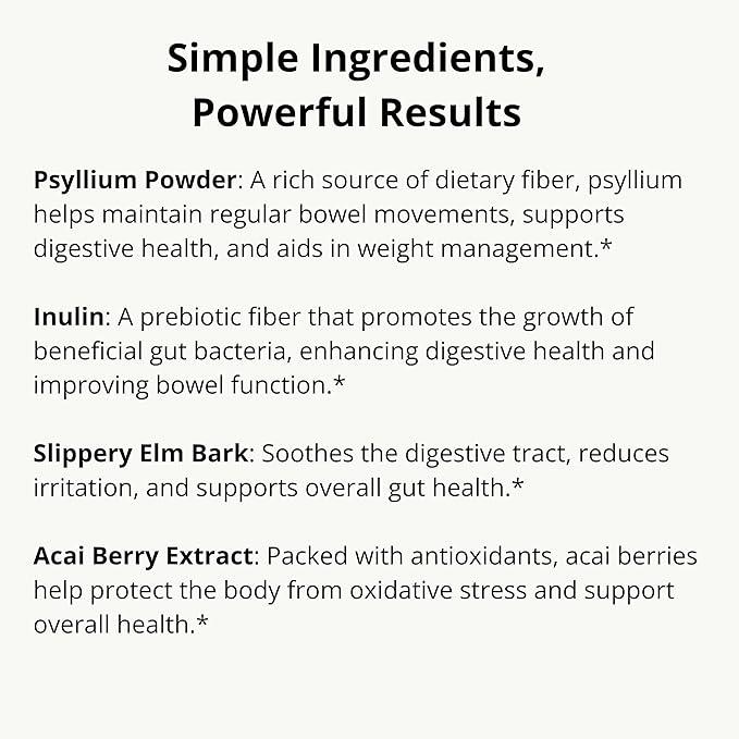 Gut Keeper - Psyllium Husk, Slippery Elm Bark, Ginger Root, Inulin - Digestive and Immune Support - 60 Capsules