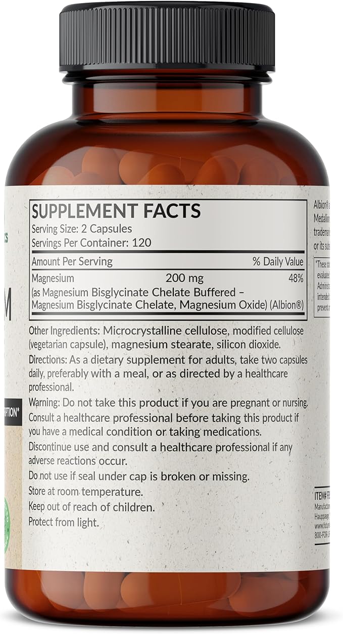 Futurebiotics Magnesium Glycinate 200 MG per Serving Chelated for High Absorption, Gentle On Stomach, Non-GMO, 240 Vegetarian Capsules