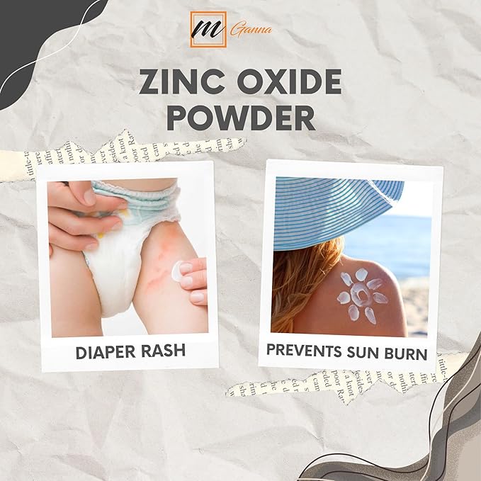 100% Natural Zinc Oxide Powder | Micronized Non-Nano Uncoated Particles 0.5 LBS / 227 GMS