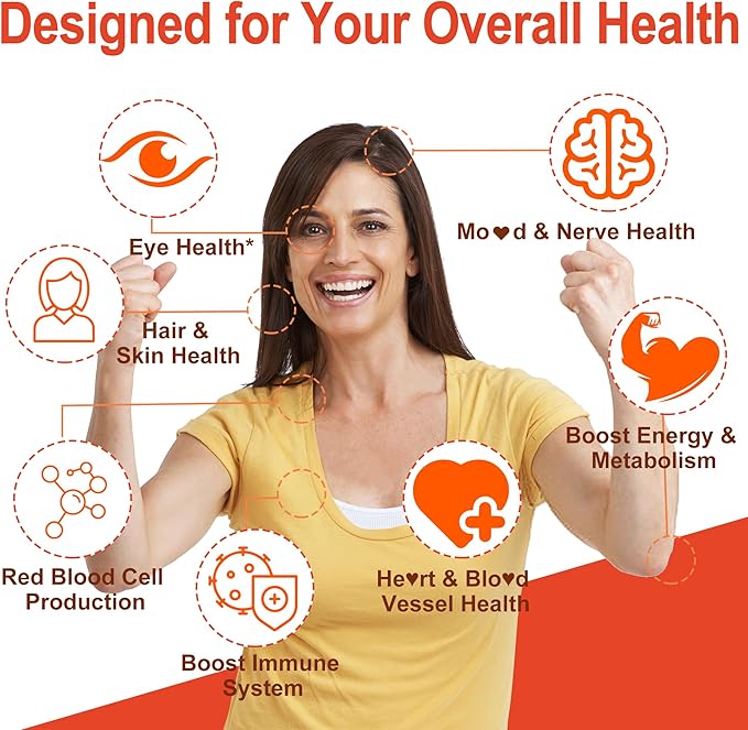 Women's & Men's Super Vitamin B Complex Gummies, Methylated w/ Omega 3, Magnesium, CoQ10, Ashwagandha,Vitamin C, TMG- All B Vitamins- Methyl B12 2000 mcg, Methylfolate(B9),B1,B2,B3,B5,B6,B7- 1Pack