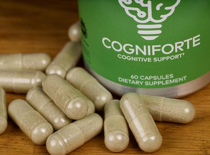 Cogniforte Brain Supplement for Memory and Focus | Enhanced Cognitive Support, Mental Clarity & Energy Booster | L-Theanine, Gingko Biloba, Taurine, Vitamin B12 & Caffeine | 90 Count