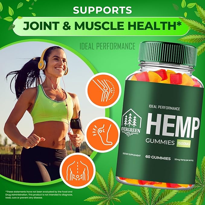 Evergreen Hemp Gummies - Ever Green Supplement Hemp Gummies - Maximum Strength, All Natural Overall Health and Wellness Support, Evergreen Health Gummy Reviews (5 Pack)
