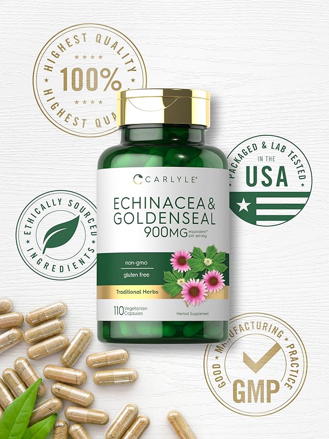 Carlyle Echinacea Goldenseal Capsules | 110 Count | Vegetarian, Non-GMO, Gluten Free