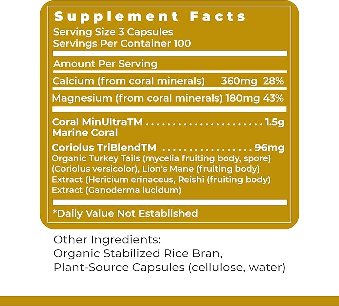 Premier Research Labs Calcium Magnesium Plus, Premier - for Bone, Joint & Teeth Health - Optimal Alkaline pH - with Sustainably Harvested Calcium Calcium - Mushroom Blend - 300 Plant-Sourced Capsulea