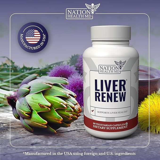 Liver Renew - Liver Cleanse Detox & Repair - Liver Support Supplement with Artichoke Extract, Milk Thisle, Dandelion and Turmeric - 180 Capsules