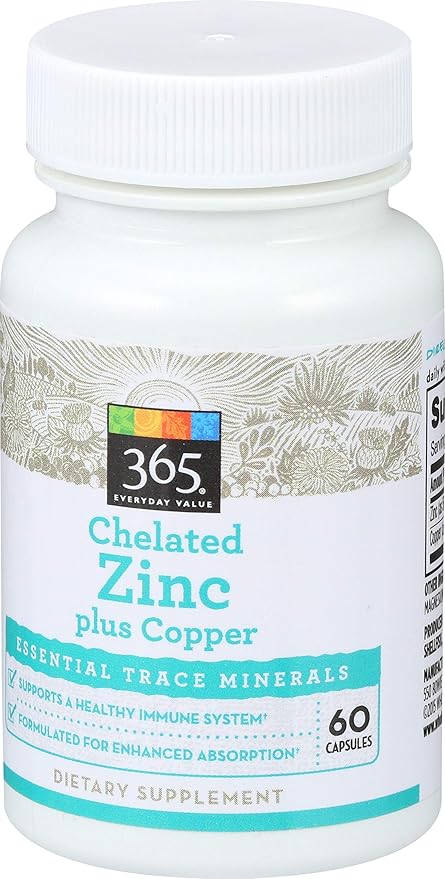 365 Everyday Value, Chelated Zinc plus Copper, 60 ct