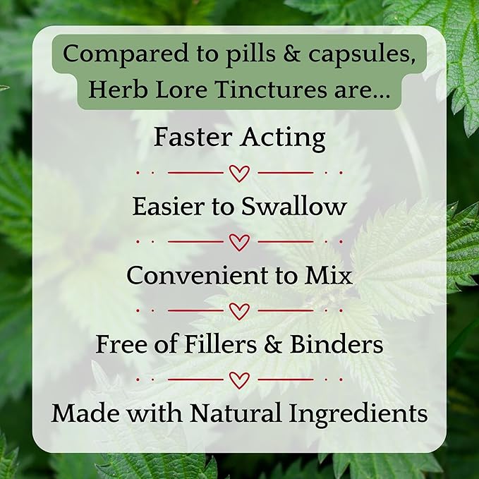 Herb Lore Organic Dandelion & Nettle Tincture - Liquid Dandelion Leaf & Stinging Nettle Leaf Extract Drops (2 fl oz)