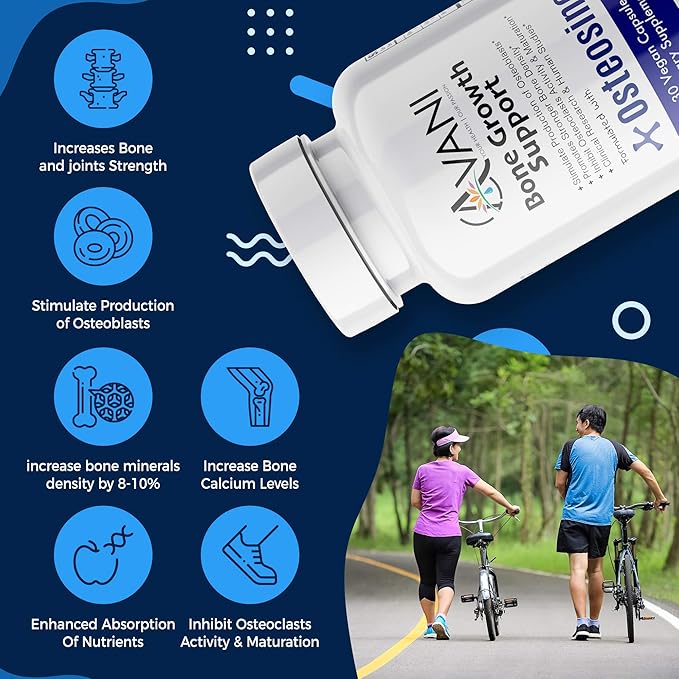– Osteosine Bone Growth Support - Increase Bone Calcium Levels and Bone Strength - Enhanced Absorption with BioPerine and AstraGin - Gluten Free Bone Supplement - 30 Vegan Capsules