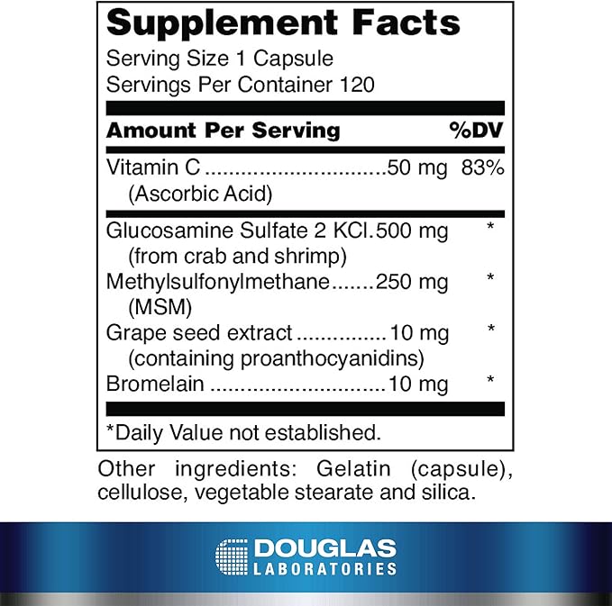 Douglas Laboratories Glucosamine + MSM Forte | Nutritional Formulation to Support Maintainance and Health of Aging Joints | 120 Capsules