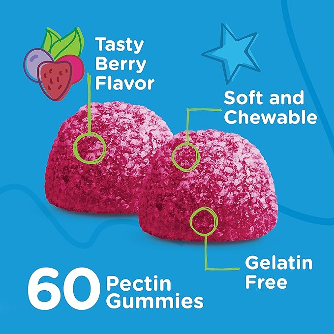 Vitamin D3 Kids Gummies 25mcg 1000 IU - Bone Health, Immune Health, Joint Muscle Support - Vegetarian, Gelatin Free, Gluten Free, GMO Free - Tasty Chewable Berry Flavored Gummy