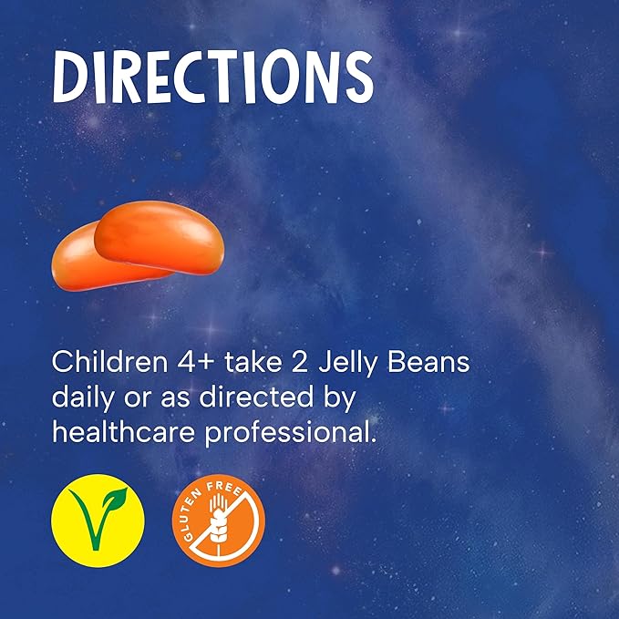 Vitamin C Super Jelly Beans Immune Support Supplement, 80mg, Chewable Gummy Jellybeans for Kids, Vegan and Gluten Free, Natural Orange Flavor, 60 Beans