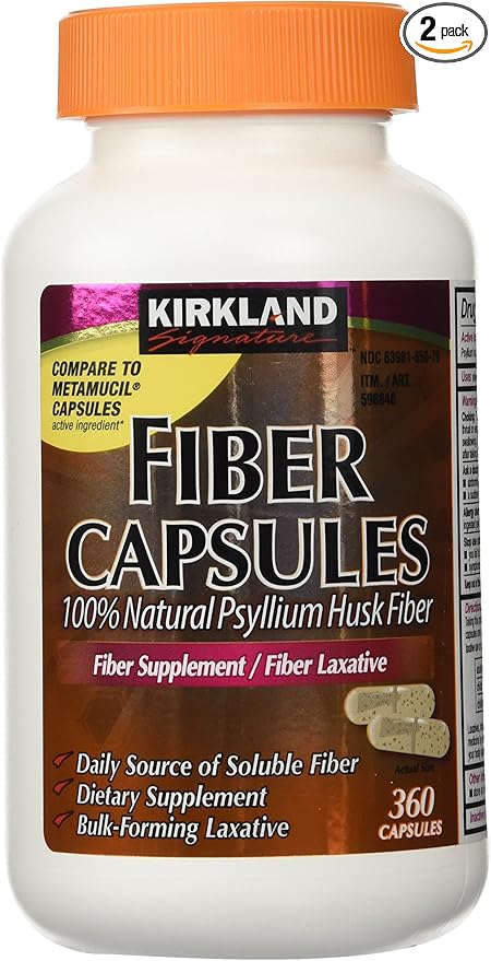 Kirkland Signature Kirkland Fiber Capsules, 2 Pack (360 Capsules Each)