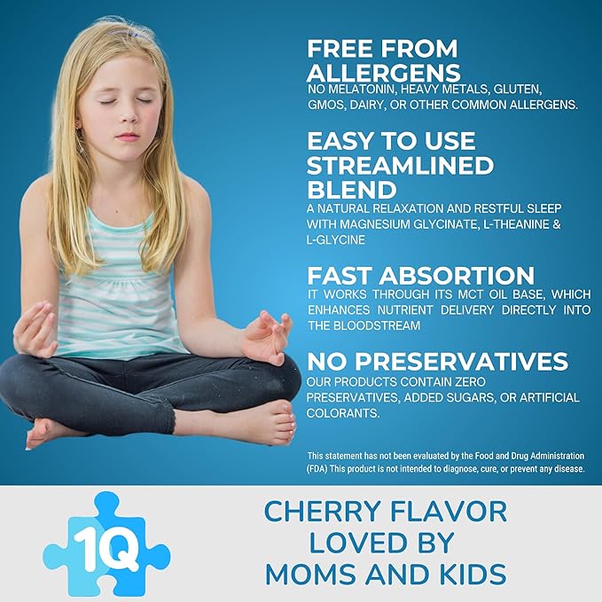 Relax - Kids Sleep Aid & Calm Liquid Drops | Magnesium Glycinate, L-Theanine & L-Glycine | Melatonin -Free, Sugar-Free, Vegan, Gluten-Free, Non-GMO | Advance Absorption | Easy-to-Take | 2 Fl Oz
