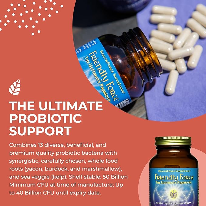 HealthForce SuperFoods Friendly Force - Capsules - 120 Vegan Capsules