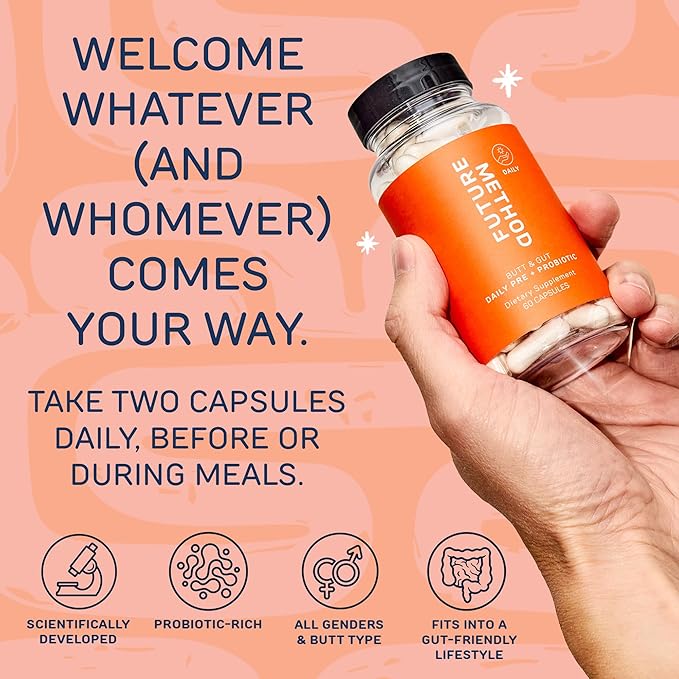 FUTURE METHOD Synbiotic Prebiotics for Men & Women - Probiotics & Prebiotic Supplement for Digestion, Immunity & Regularity (60ct)