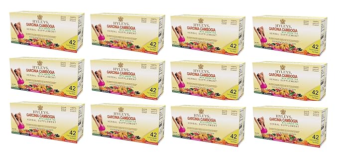 HYLEYS Tea Garcinia Cambogia Green Tea with Assorted Flavors - 42 Tea Bags (12 Pack - 504 Tea Bags Total)