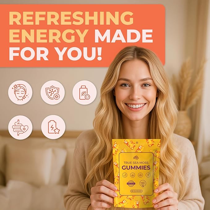 Sea Moss Gummies for Women, Kids & Men with Bladderwrack, Burdock Root & Magnesium – 60 Vegan Gummies