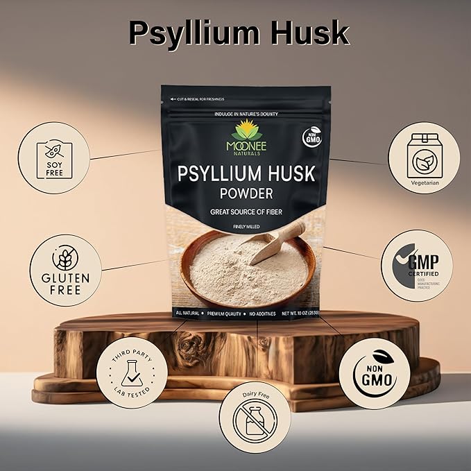 Psyllium Husk Powder (10 OZ), Gluten Free, Non GMO, Finely Ground, Keto Friendly (10 Ounce (70 Servings))