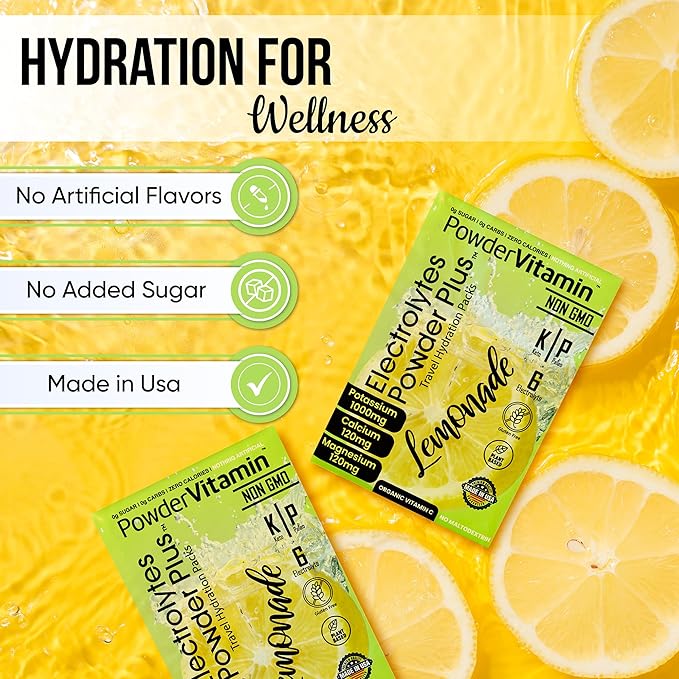 Electrolytes Powder Plus, Keto, Lemonade, Zero Sugar, 1000mg Potassium, 120mg Calcium, 120mg Magnesium, Non-GMO, Zero Calories, 30 Hydration Packets