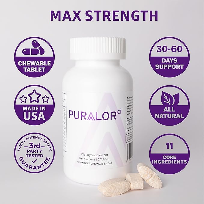 Centurion Puralor CI Brain Supplement for Memory and Focus with Folate, NADH, Vitamin B2, B6 and B12 for Teens and Adults, 60 Tablets