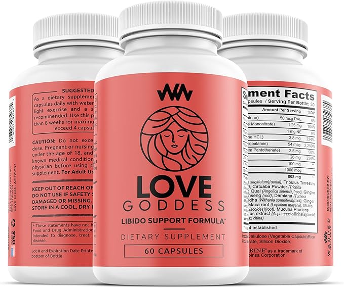 Womens Supplement That Boosts Libido | Enhance Intimacy, Passion and Desire | Miura Puama for Female Specific Arousal | Love Goddess | Vitamin | Warped Wellness
