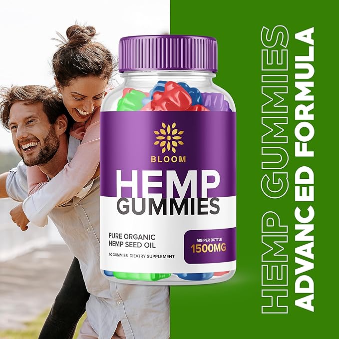 (5 Pack) Bloom Hemp Gummies - Official Formula - Bloom Gummies with Hemp Advanced Strength Performance Hemp Blend Formula, Big Size Bloom Gomitas with 25mg Hemp Extract, Great Taste (300 Gummies)