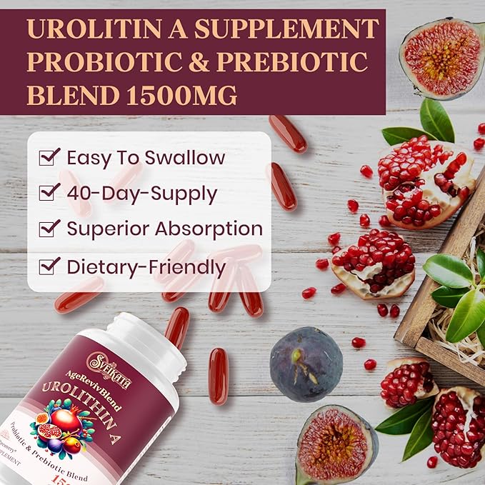 Urolithin A Supplement 1500mg, 120 Softgels (2 Bottles)