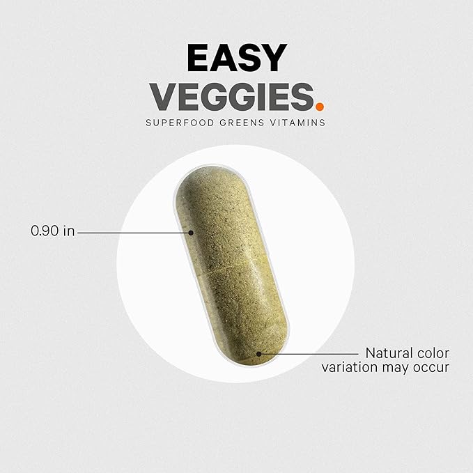 Codeage Instantfood Easy Veggies, Over 15 Vegetable Powders Equivalent All-in-One, Daily Vegan Blend, Whole Food Greens Vitamins Supplement Capsules, Phytonutrients Multivitamin, Non-GMO, 90 Capsules