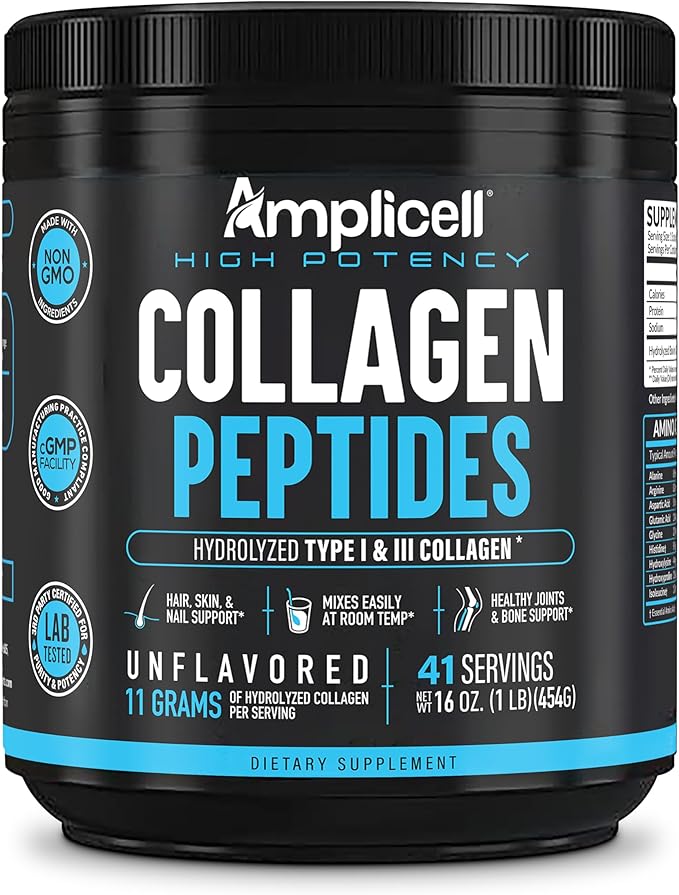 Multi Collagen Peptides Powder - Hydrolyzed Type 1 & 3 for Hair, Skin, Nails & Joints - Unflavored, Grass-Fed, Keto & Paleo Friendly for Women & Men - 41 Servings