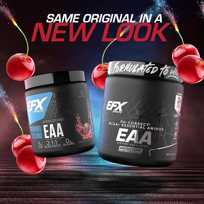 EFX Sports Training Ground EAA | Essential Amino Acids Supplement | Energy & Protein Synthesis | Pre, Intra, or Post Workout | 40 Servings (Cherry Bomb)