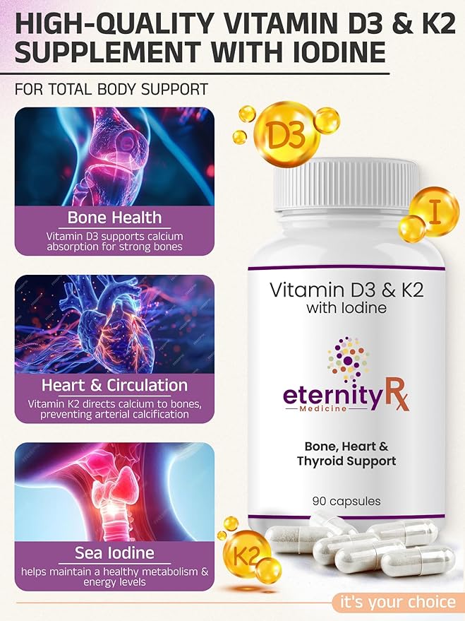 Vitamin D3 K2 5000 IU – High Potency D3 and K2 Supplement for Bone, Heart & Immune Support – Doctor Formulated – 90 Easy-to-Swallow Capsules – Non-GMO, USA Made