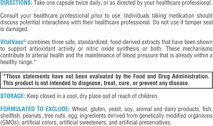XYMOGEN VitalVasc - Grape Seed & Olive Leaf Extract Capsules -Supplements with Antioxidant Support - Gluten Free, Vegan + Non GMO (60 Caps)