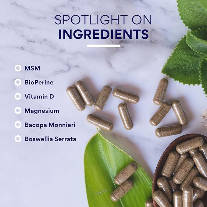 Research Verified Fibro Support - MSM, Magnesium, Vitamin D3, BioPerine - 3 Month Supply - 270 Capsules - Vegan