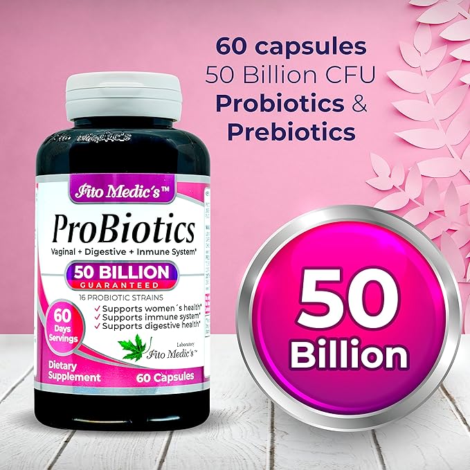 FITO MEDIC'S Lab - Probiotics for Women - 50 Billion CFU of- probiotics- 60 Days Servings s -probiotics for Digestive Health- 16 - probiotic - Blend. Promotes Digestive Balance.