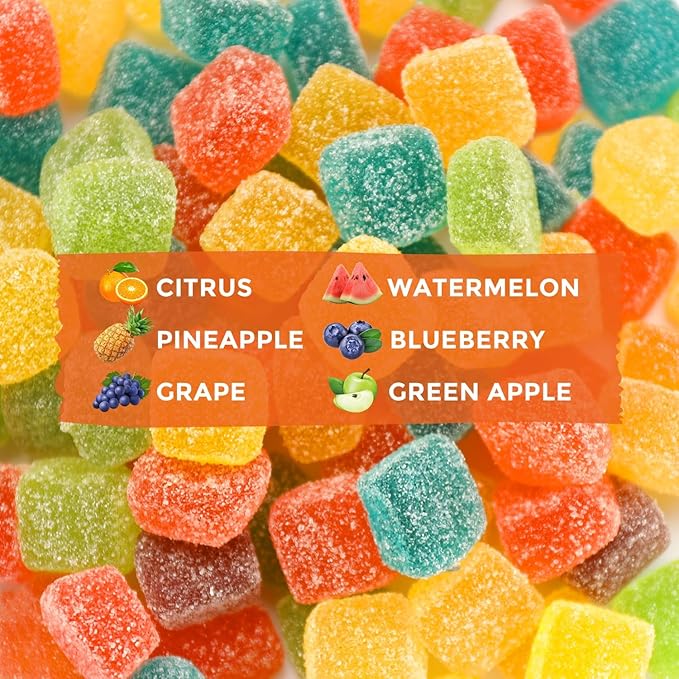 Hemp Gummies for Adults 6 Fruity Flavors for Deep Bedtime, Relax, Infused Vitamins and Omega 3, Made in USA