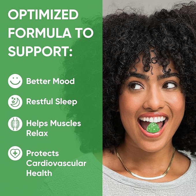 Venture Pal 60 Day Supply Magnesium Glycinate Gummies with Ashwagandha for Adults and Kids, L-Theanine, CoQ10, Sugar Free Magnesium Supplement 400mg for Calm Mood & Sleep, Gluten-Free & Vegan