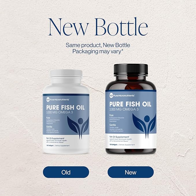 Pure Micronutrients - Omega 3 Fish Oil Supplement, EPA/DHA Fatty Acids, Burpless Fish Oil Supplements with Lemon - Heart, Eye, Brain & Immune Support - 120 Softgels