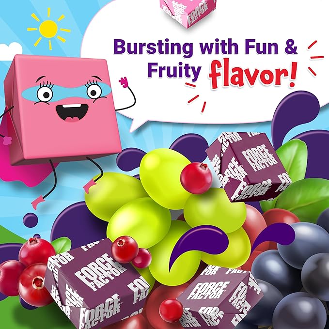FORCE FACTOR Kids Superfood Super Chews, Kids Vitamins C & D, Immune Support Supplement with Antioxidant Support from Powdered Fruits & Veggies, 2-Month Supply, Very Berry Grape Flavor, 60 Soft Chews