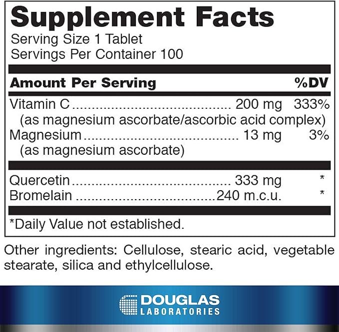 Douglas Laboratories Quercetin Bromelain Complex | Triple Source Antioxidant and Enzyme Formula to Support Vascular and Immune Cell Function* | 100 Tablets