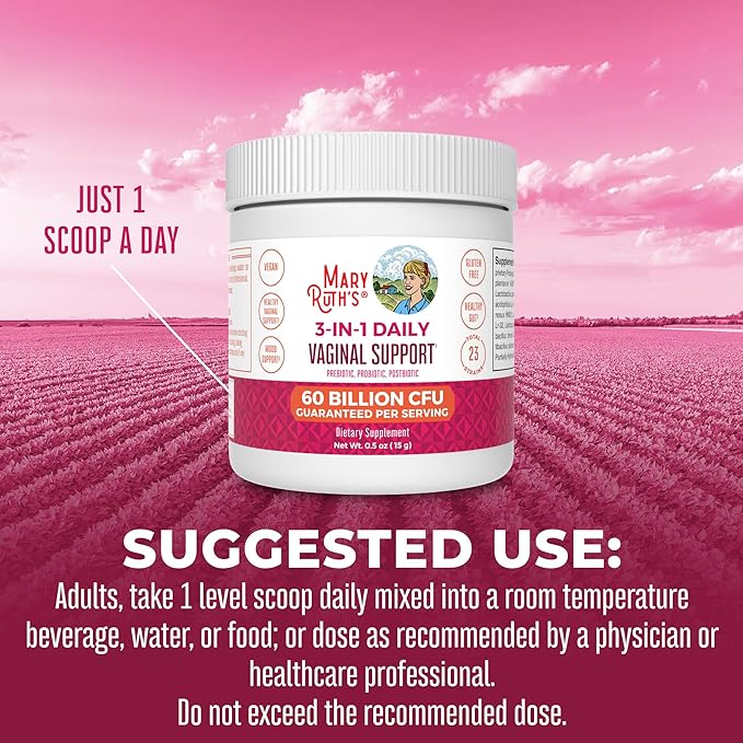 MaryRuth Organics 3-in-1 Probiotics for Women, Clinically Tested, Vaginal Probiotics for Digestive Health & Hormonal Support, Womens Probiotic Powder, Gut Health, 50 Billion CFU, Allergen Free, 0.5 oz